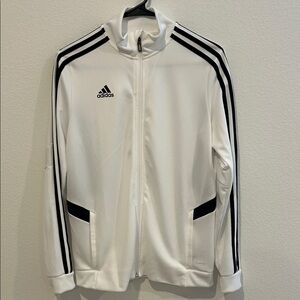 adidas White Track Jacket with Black Stripes